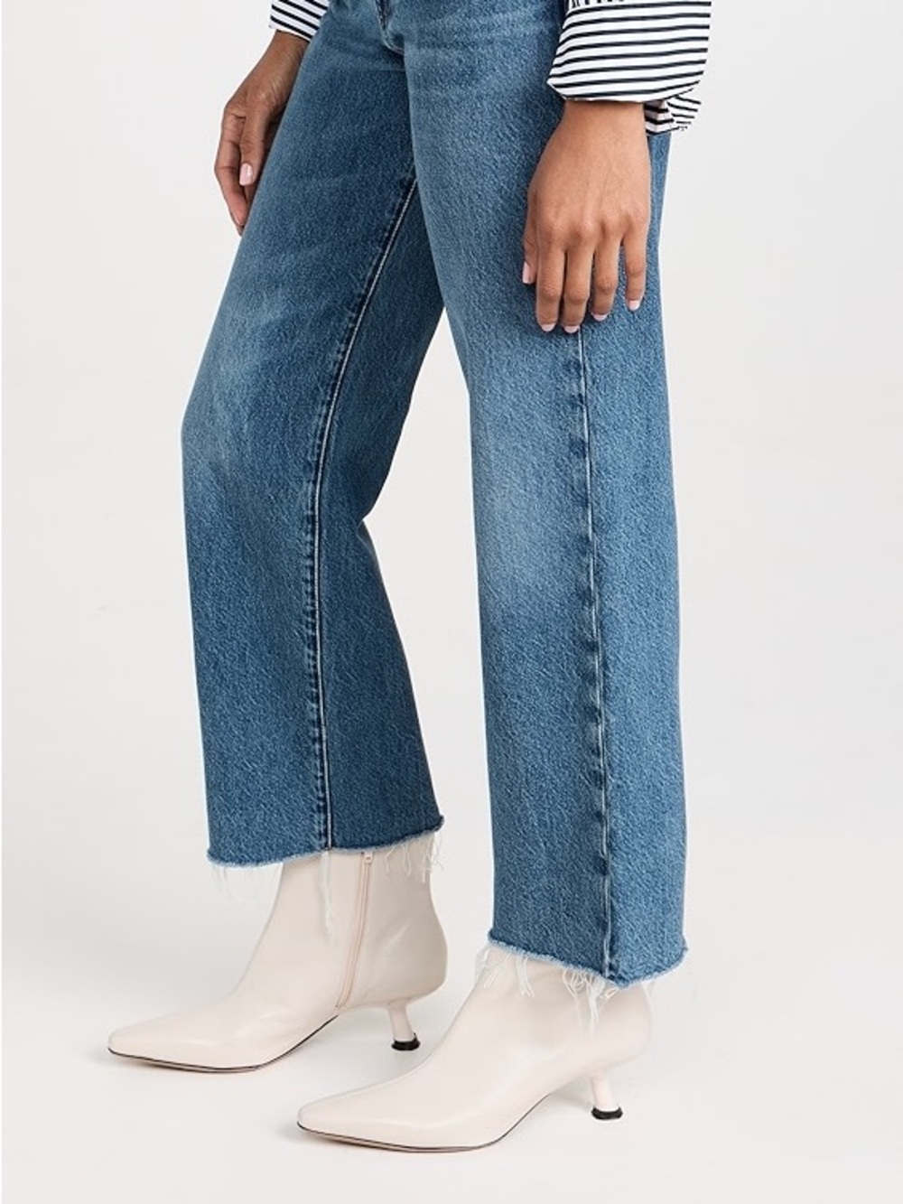 FRAME Medium Blue Le Jane Crop High Rise Straight Leg Jeans - 29 W - Picture 3 of 8